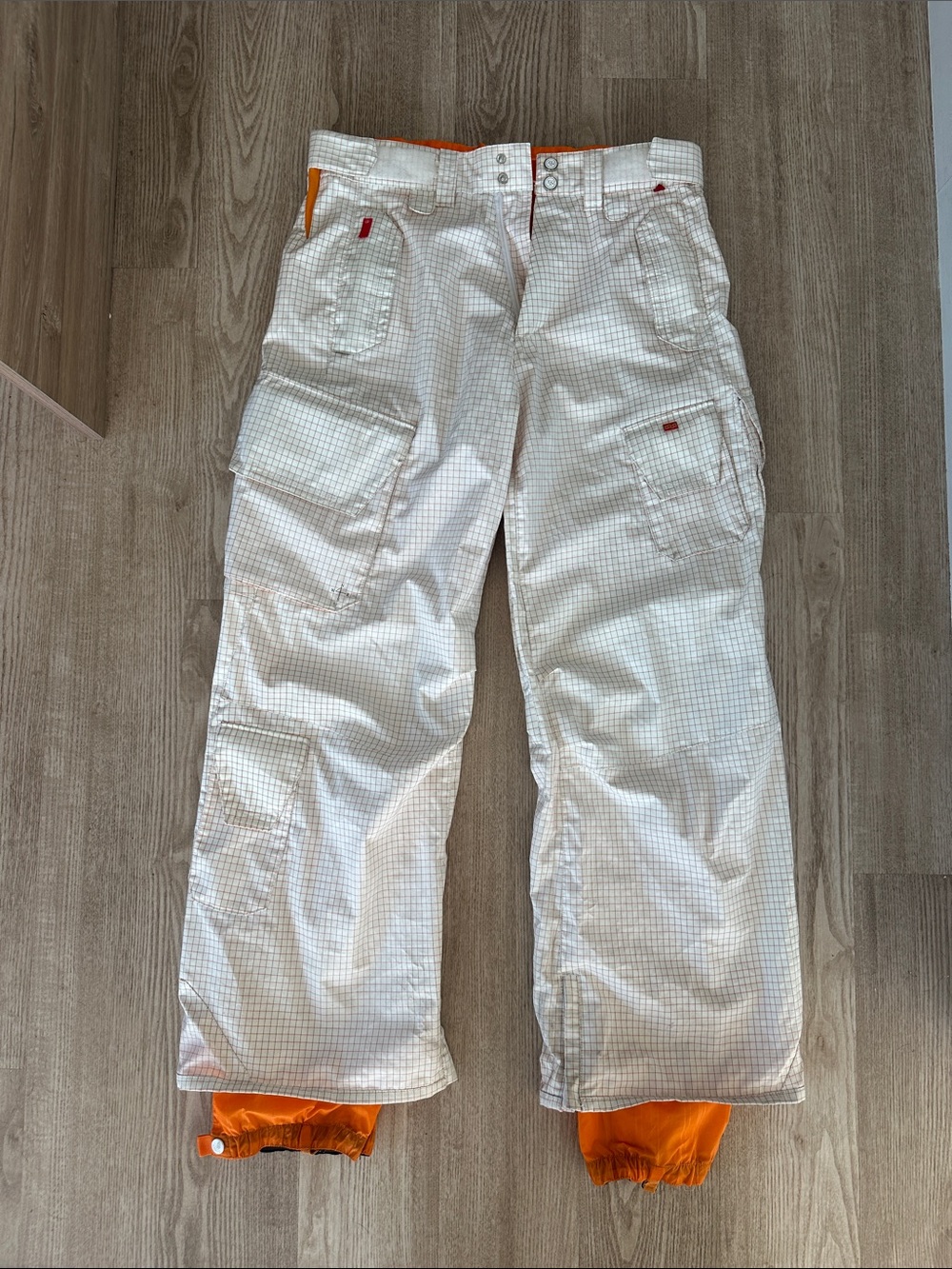 Vintage White Men's Adult Small Foursquare Snowboard Pants